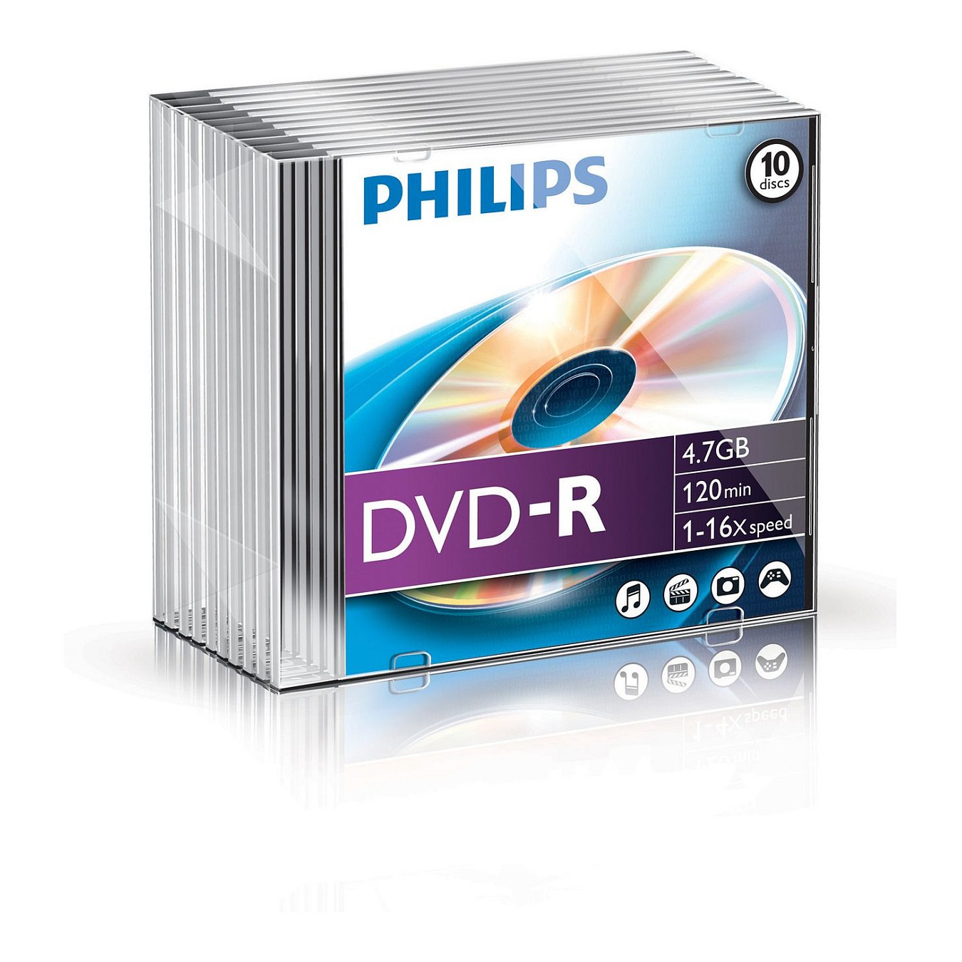 Buy 1x10 Philips DVD-R 4,7GB 16x SL in Cyprus, Nicosia, Limassol, Larnaka, Pafos