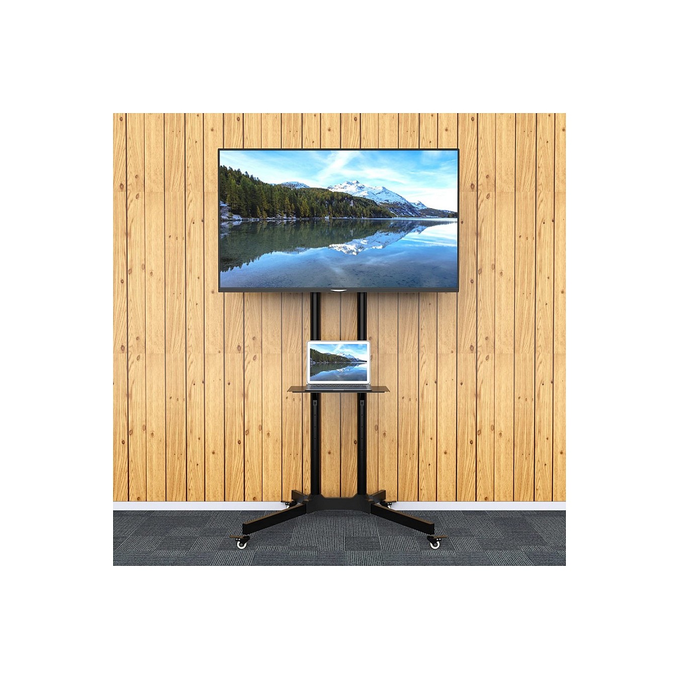 Buy Techly TV LED LCD Wagen f. LCD LED TV 30'-65' höhenverstellb in Cyprus, Nicosia, Limassol, Larnaka, Pafos