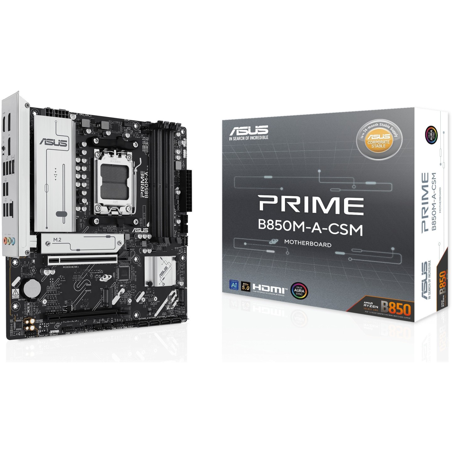 ASUS PRIME B850M-A-CSM AM5 micro-ATX mATX Motherboard DDR5 256GB 3xM.2 PCIe5 (Boxed) — Buy in Cyprus with Fast Delivery