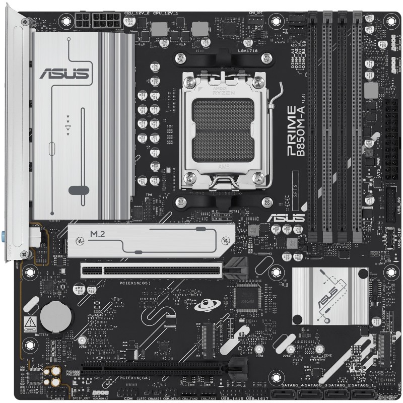 ASUS PRIME B850M-A-CSM AM5 micro-ATX mATX Motherboard DDR5 256GB 3xM.2 PCIe5 (Boxed) — Buy in Cyprus with Fast Delivery