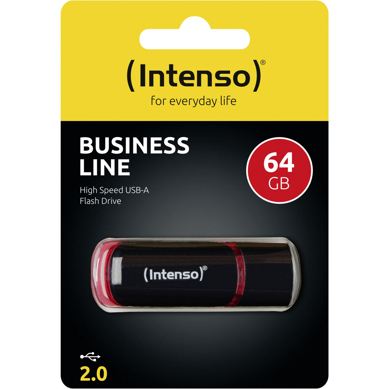 Intenso USB 2.0 Flash Drive 64GB - USB-A - Black/Red, 28 MB/s read, 6.5 MB/s write — Buy in Cyprus with Fast Delivery
