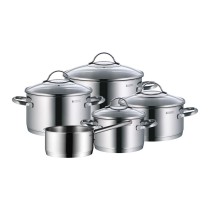 Buy WMF Provence Plus Topf-Set Bratentopf (2,5l), Fleischtöpfe(1,9l), (3,3l), (5,7l), Stielkasserolle (1,7l) silber in Cyprus, N