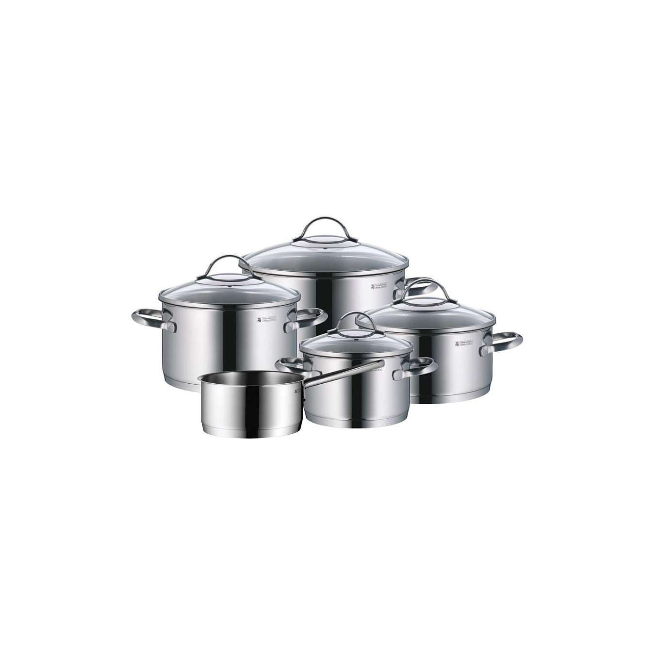 Buy WMF Provence Plus Topf-Set Bratentopf (2,5l), Fleischtöpfe(1,9l), (3,3l), (5,7l), Stielkasserolle (1,7l) silber in Cyprus, N