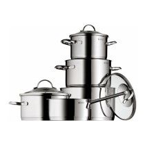 Buy WMF Provence Plus Topf-Set Bratentopf (2,5l), Fleischtöpfe(1,9l), (3,3l), (5,7l), Stielkasserolle (1,7l) silber in Cyprus, N