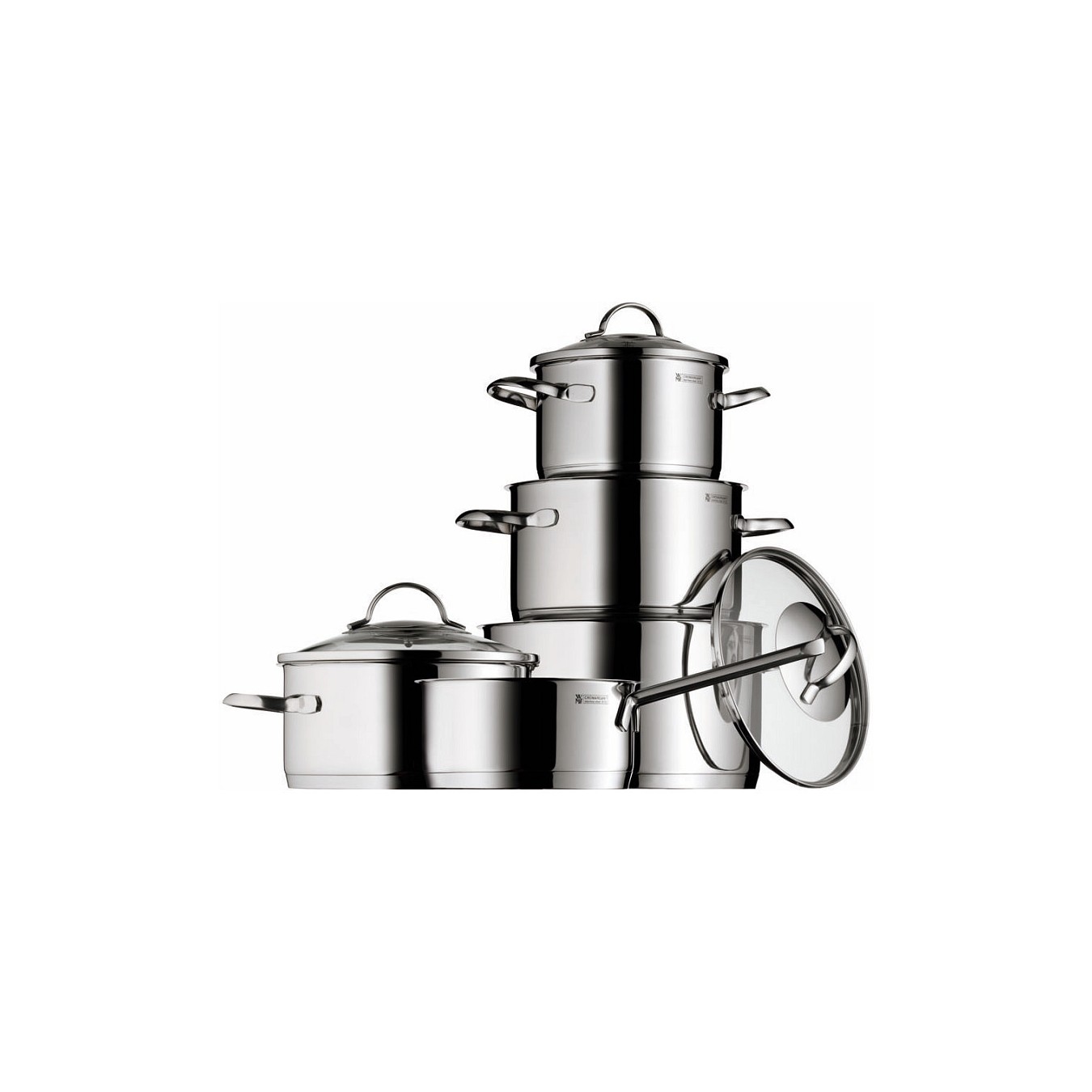 Buy WMF Provence Plus Topf-Set Bratentopf (2,5l), Fleischtöpfe(1,9l), (3,3l), (5,7l), Stielkasserolle (1,7l) silber in Cyprus, N