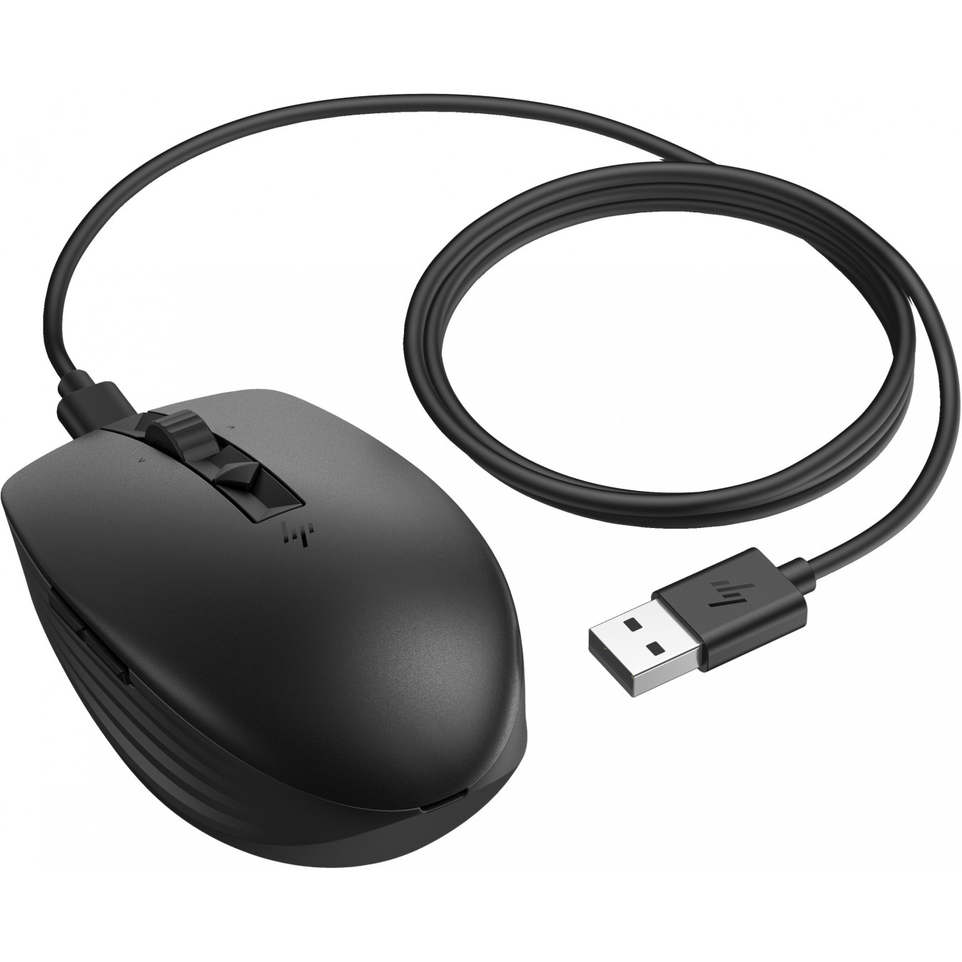 HP 710 Rechargeable Silent Mouse - Black - Ambidextrous, 3000 DPI, Bluetooth 5.3 + 2.4GHz (USB-A Receiver), 7 Buttons