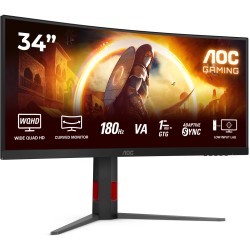 Buy AOC CU34G4 - 34-inch (86.4 cm) Curved UWQHD 3440x1440, 180Hz, Fast VA, 1ms G... in Cyprus, Nicosia, Limassol, Larnaka, Pafos