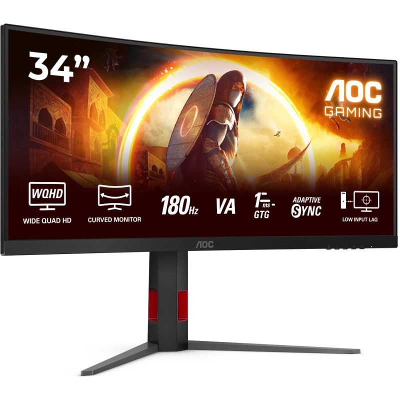 Buy AOC CU34G4 - 34-inch (86.4 cm) Curved UWQHD 3440x1440, 180Hz, Fast VA, 1ms G... in Cyprus, Nicosia, Limassol, Larnaka, Pafos
