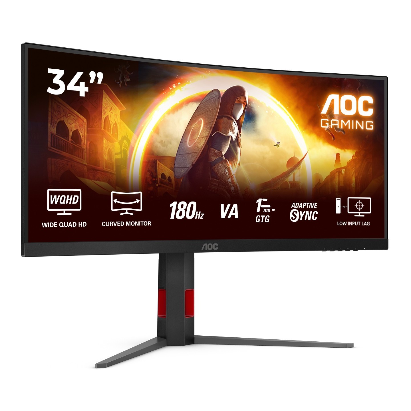 AOC CU34G4 34" UWQHD 3440x1440 180Hz Curved VA Gaming Monitor (Boxed) — Buy in Cyprus with Fast Delivery