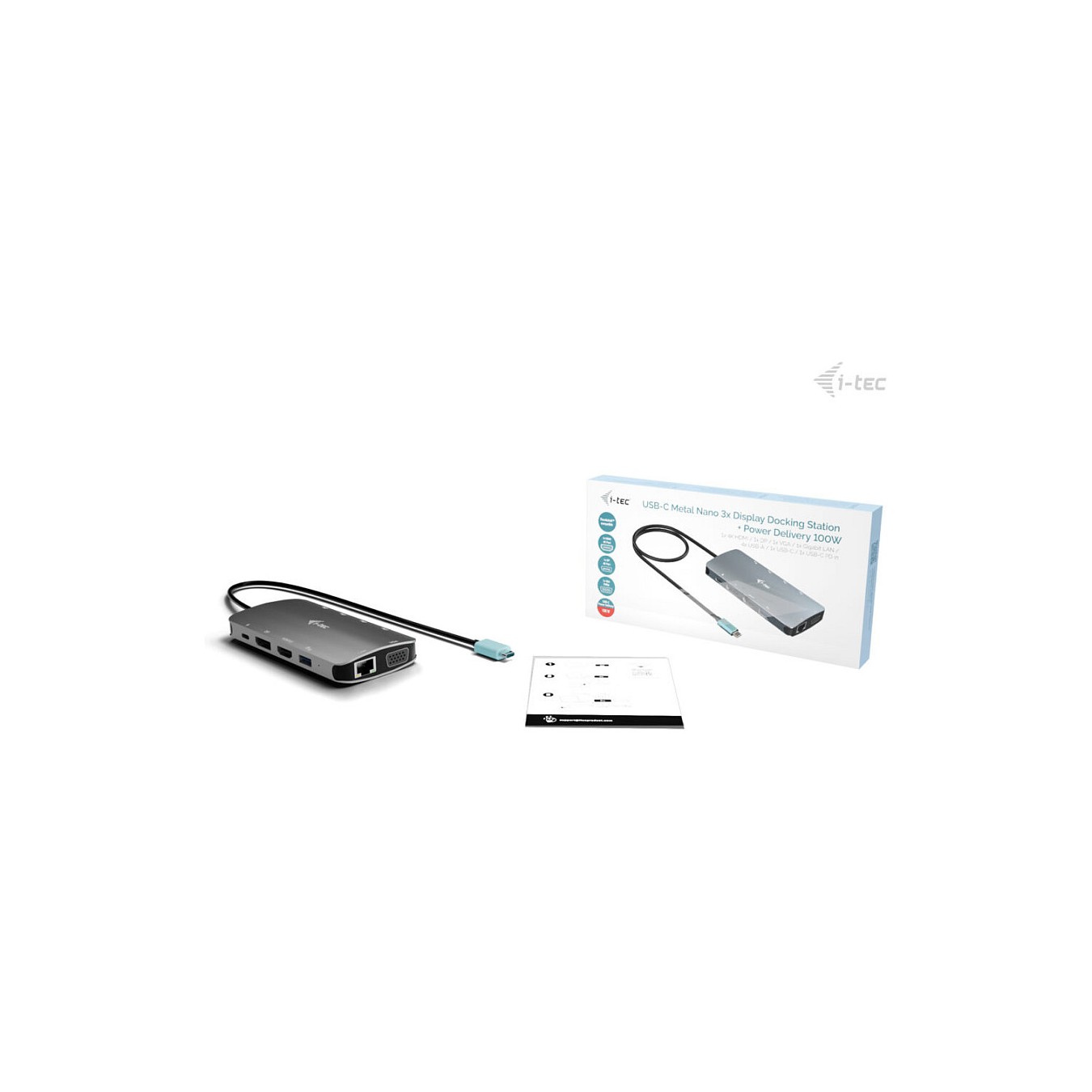 Buy D I-TEC USB-C Metal Nano 3x Display Docking Station 1x DP 1x HDMI 1x VGA 1x GLAN 1x USB-C Gen1 4x USB-A Gen1 Power De... in 