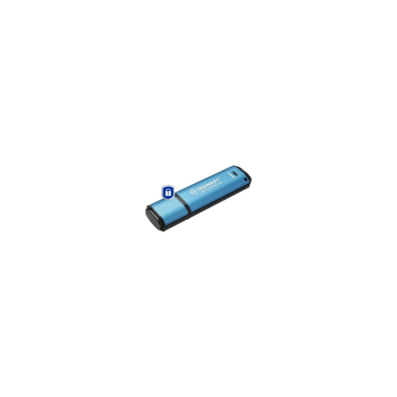 Kingston IronKey Vault Privacy 50 - 256GB USB-A 3.2 Gen1 (USB 3.1) - AES-256 (FIPS 197) Encrypted - Black/Blue