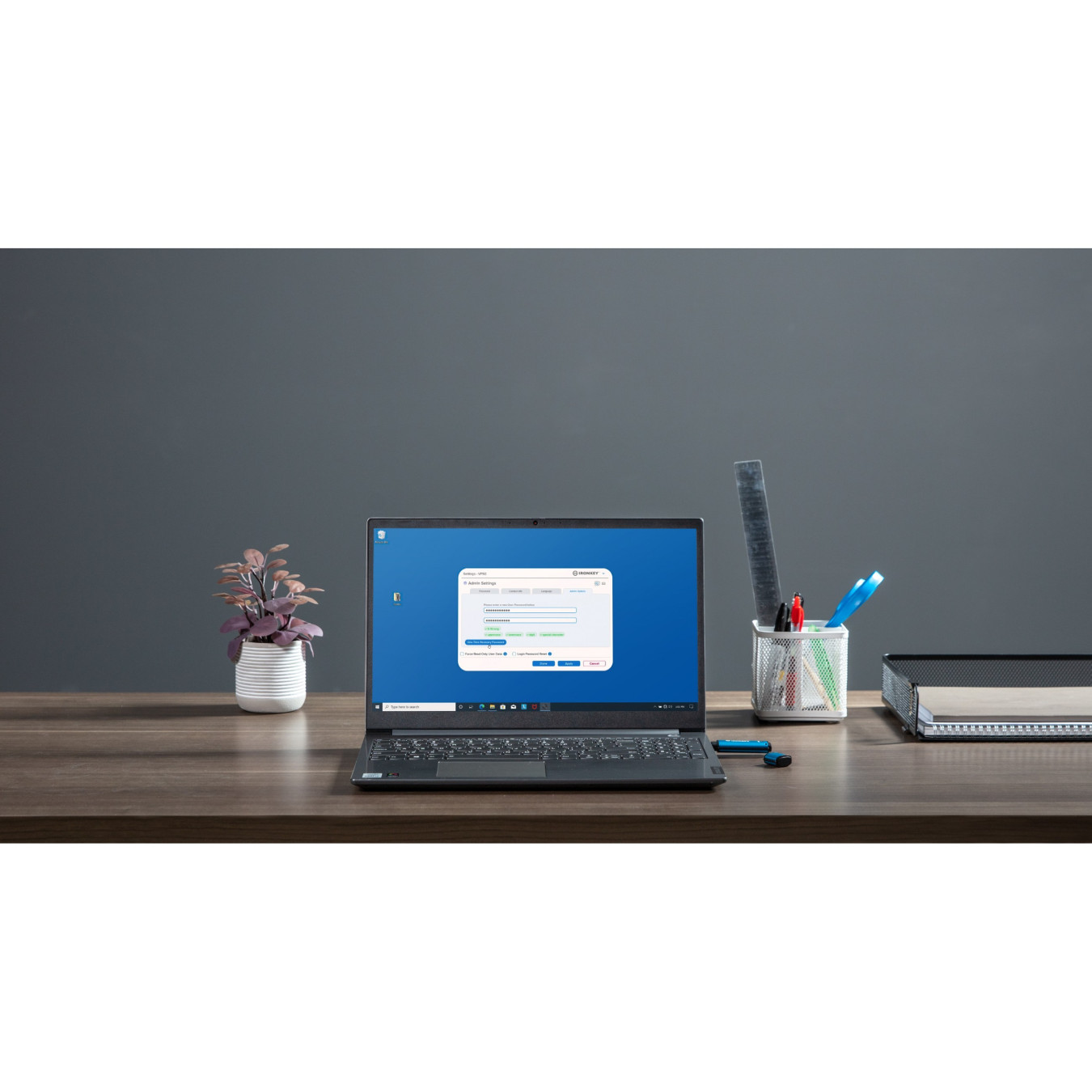 Kingston IronKey Vault Privacy 50 - 256GB USB-A 3.2 Gen1 (USB 3.1) - AES-256 (FIPS 197) Encrypted - Black/Blue