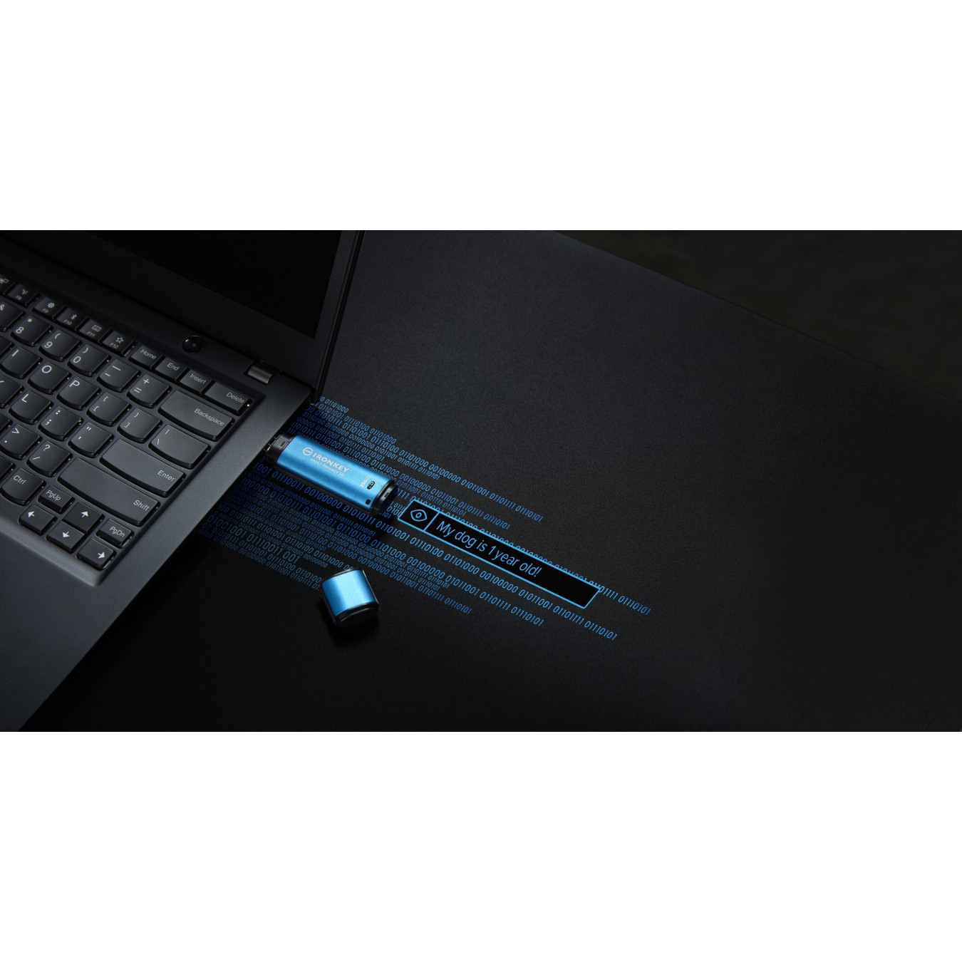 Kingston IronKey Vault Privacy 50 - 256GB USB-A 3.2 Gen1 (USB 3.1) - AES-256 (FIPS 197) Encrypted - Black/Blue