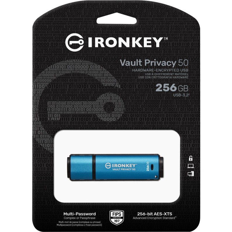 Buy Kingston IronKey Vault Privacy 50 - 256GB USB-A 3.2 Gen1 (USB 3.1) - AES-256... in Cyprus, Nicosia, Limassol, Larnaka, Pafos