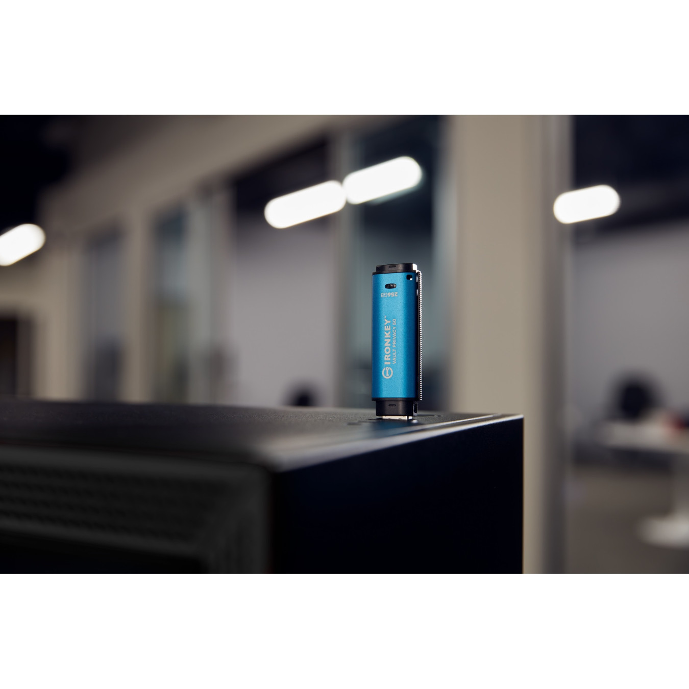 Kingston IronKey Vault Privacy 50 - 256GB USB-A 3.2 Gen1 (USB 3.1) - AES-256 (FIPS 197) Encrypted - Black/Blue