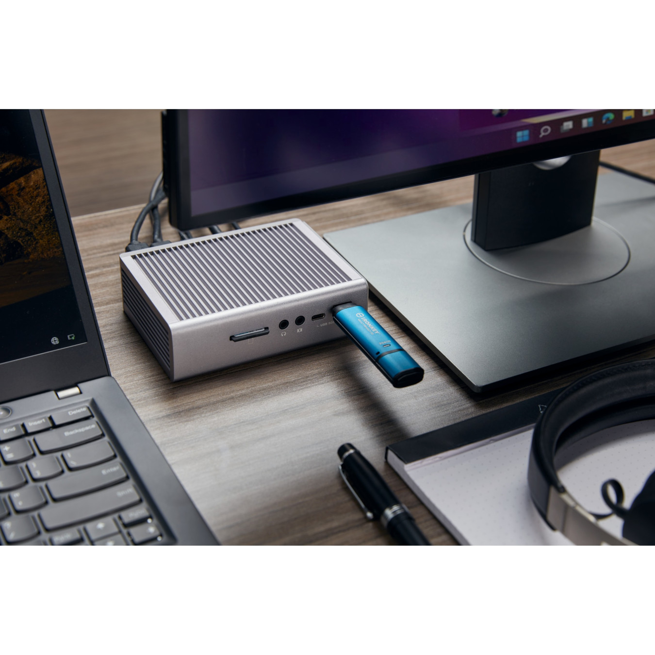 Kingston IronKey Vault Privacy 50 - 256GB USB-A 3.2 Gen1 (USB 3.1) - AES-256 (FIPS 197) Encrypted - Black/Blue