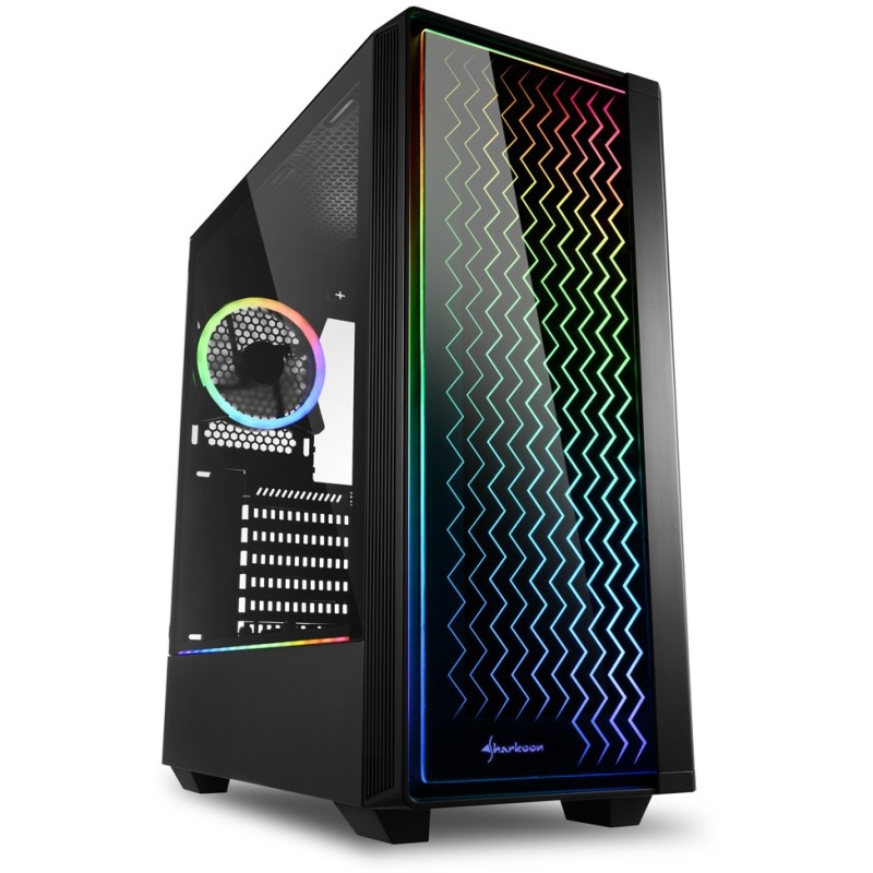 Buy Sharkoon RGB LIT 200 - Mid Tower PC Case - Black, RGB Front Fans, ATX/mATX/M... in Cyprus, Nicosia, Limassol, Larnaka, Pafos