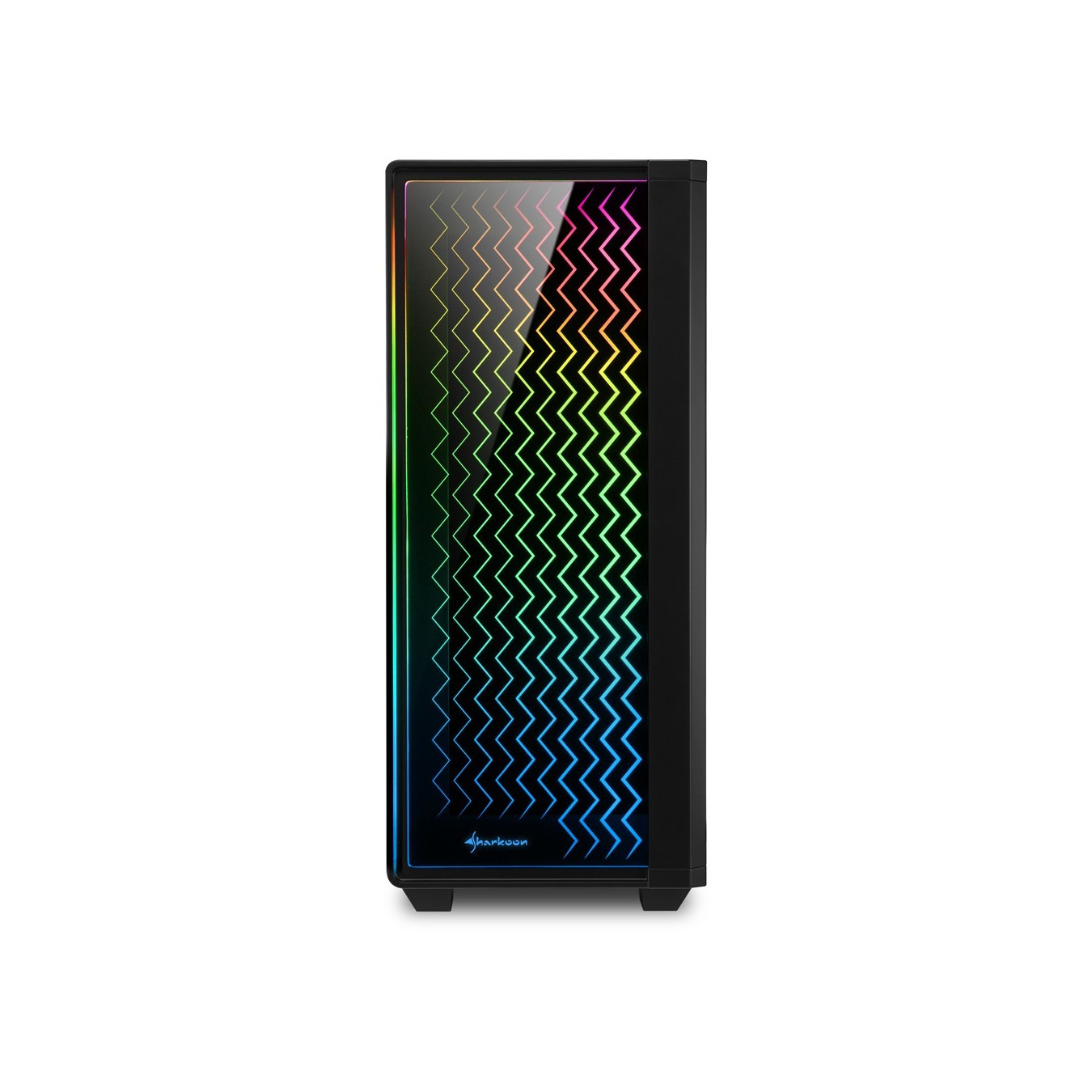Sharkoon RGB LIT 200 - Mid Tower PC Case - Black, RGB Front Fans, ATX/mATX/Mini-ITX, 350mm GPU