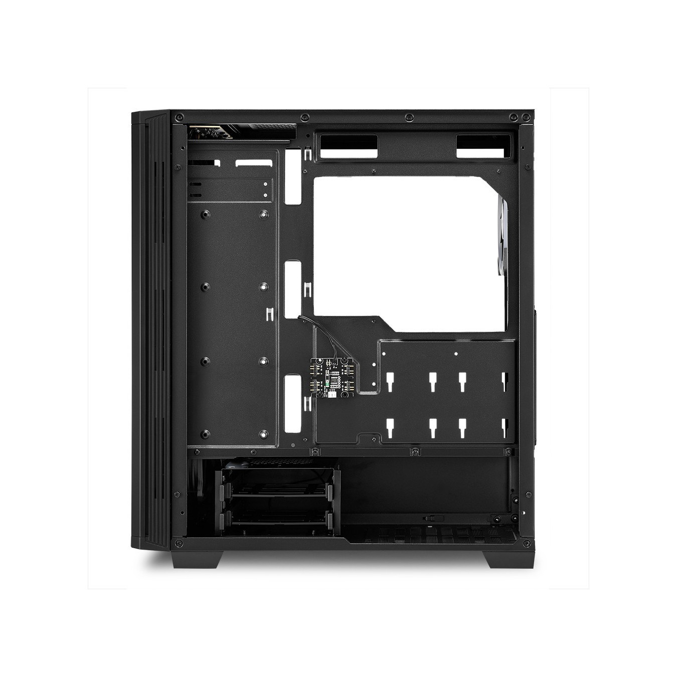 Sharkoon RGB LIT 200 - Mid Tower PC Case - Black, RGB Front Fans, ATX/mATX/Mini-ITX, 350mm GPU