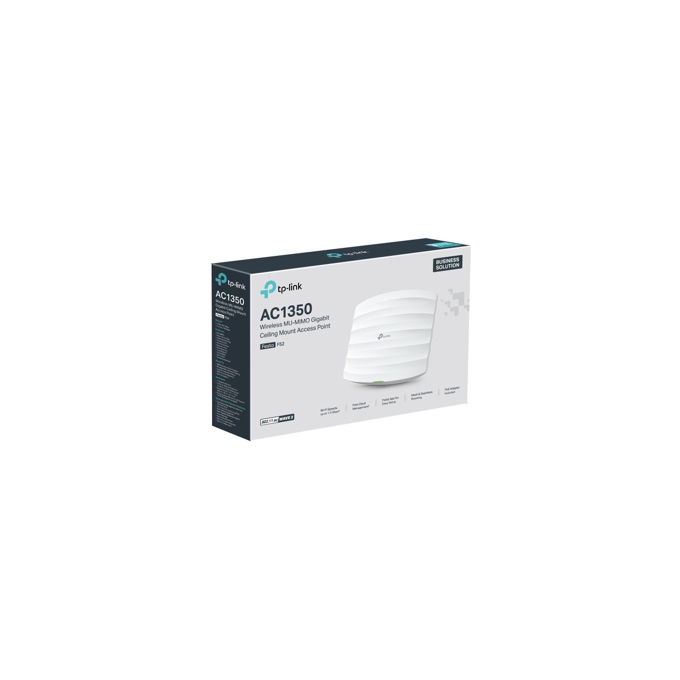 TP-Link FESTA F52 - AC1350 Dual-Band Access Point - White, Internal Antennas, PoE, Mesh, Up to 867/450 Mbps