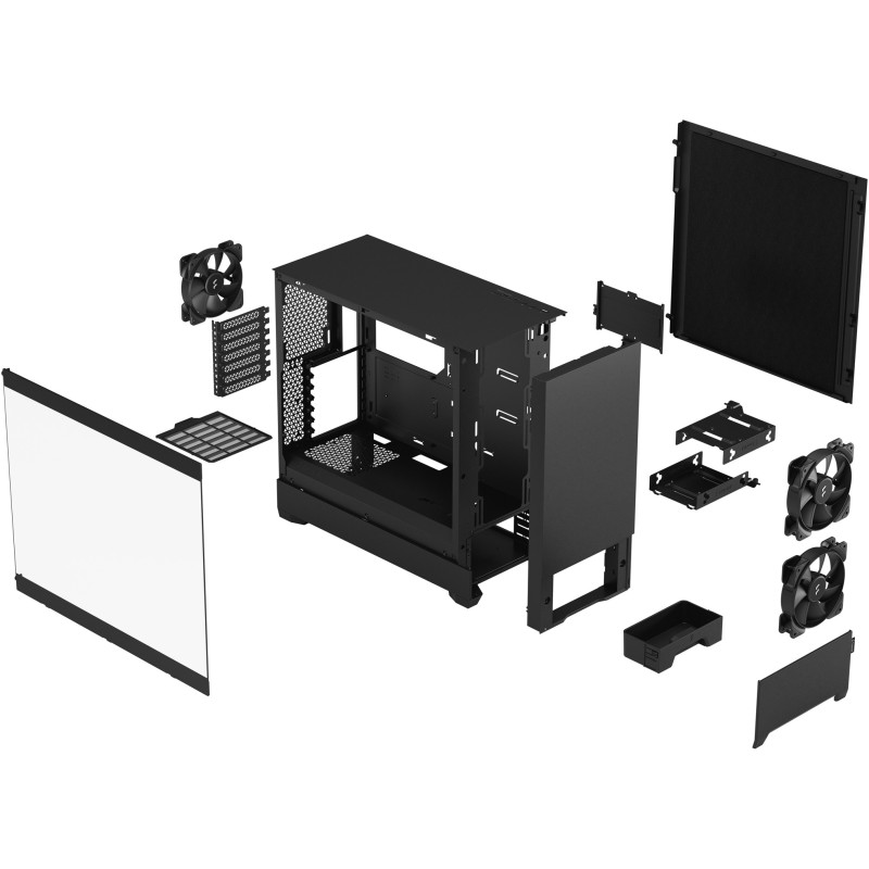 Fractal Design Pop Silent Black - Mid-Tower ATX/mATX/Mini-ITX Tempered Glass - FD-C-POS1A-01 (Boxed)