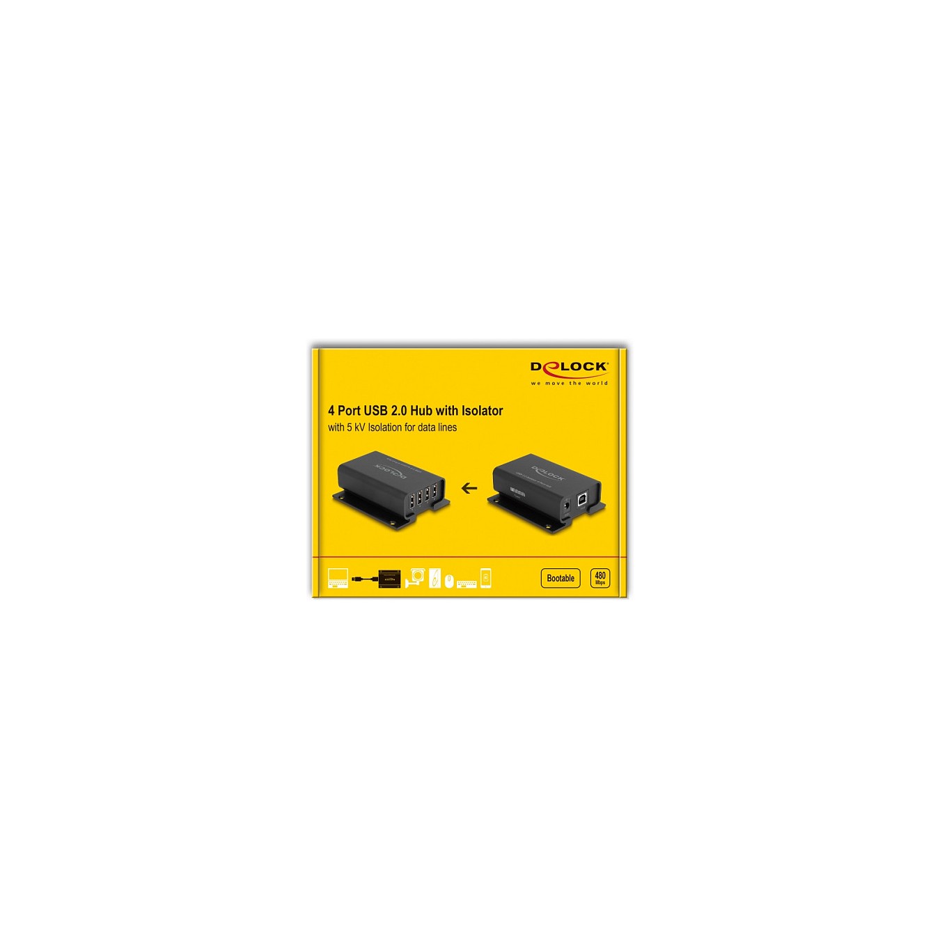 Buy DELOCK 4 Port USB 2.0 Isolator Hub mit 5 kV Isolation fur Datenleitung in Cyprus, Nicosia, Limassol, Larnaka, Pafos