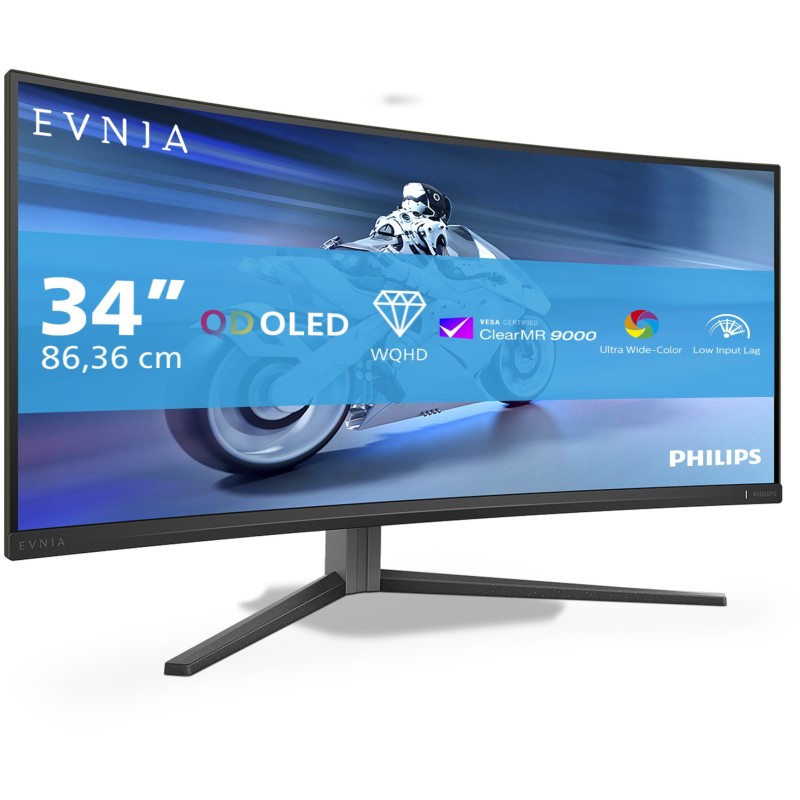 Philips Evnia 34M2C6500 - 34" WQHD Curved QD-OLED Monitor, 175Hz, 0.03ms, Grey (Boxed) — Buy in Cyprus with Fast Delivery