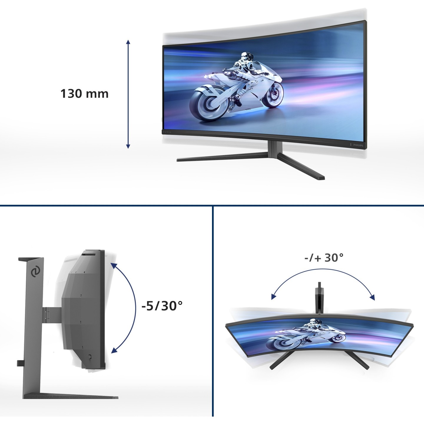 Philips Evnia 34M2C6500 - 34" WQHD Curved QD-OLED Monitor, 175Hz, 0.03ms, Grey (Boxed) — Buy in Cyprus with Fast Delivery