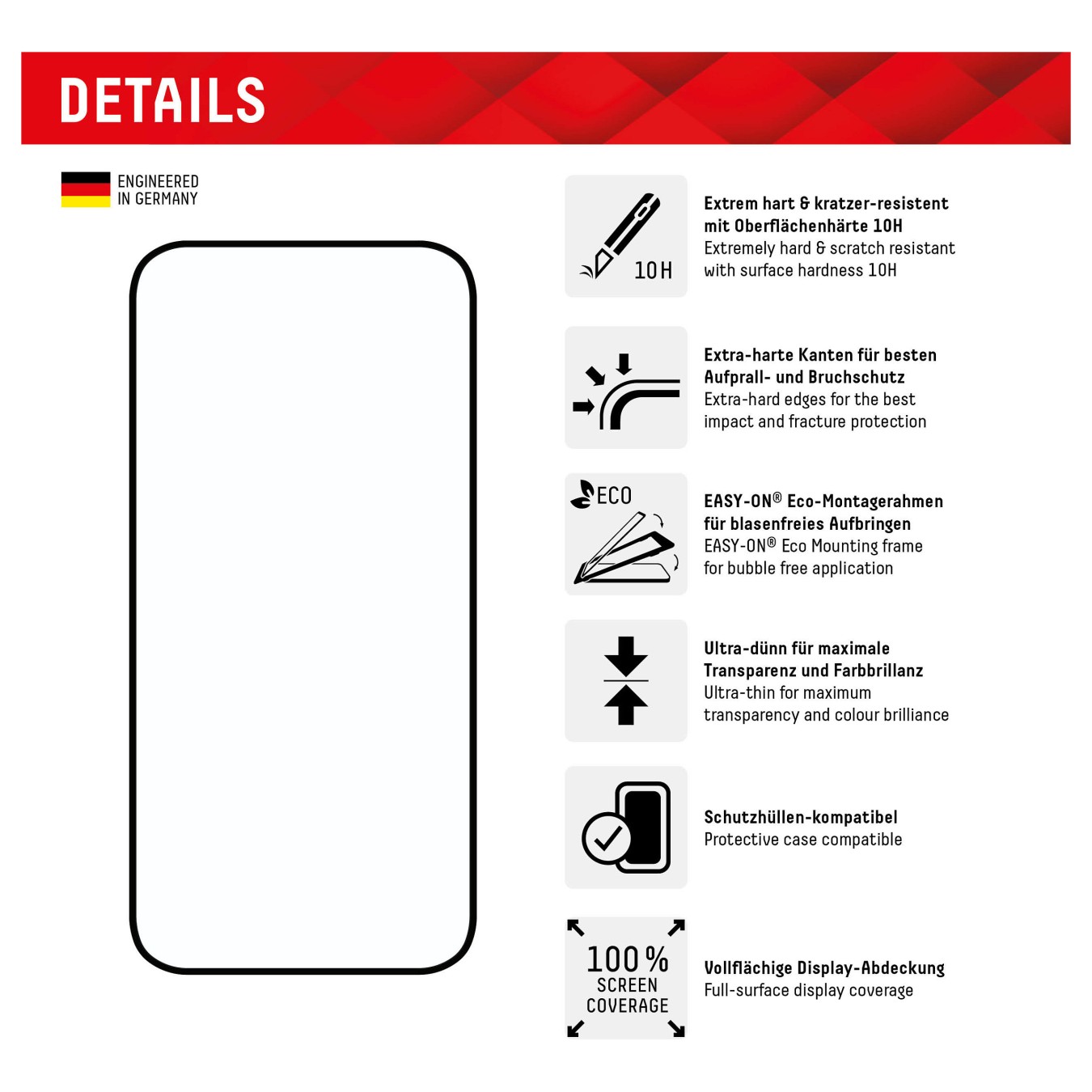 Buy Displex Full Cover Schutzglas für Iphone 15 15 Pro in Cyprus, Nicosia, Limassol, Larnaka, Pafos