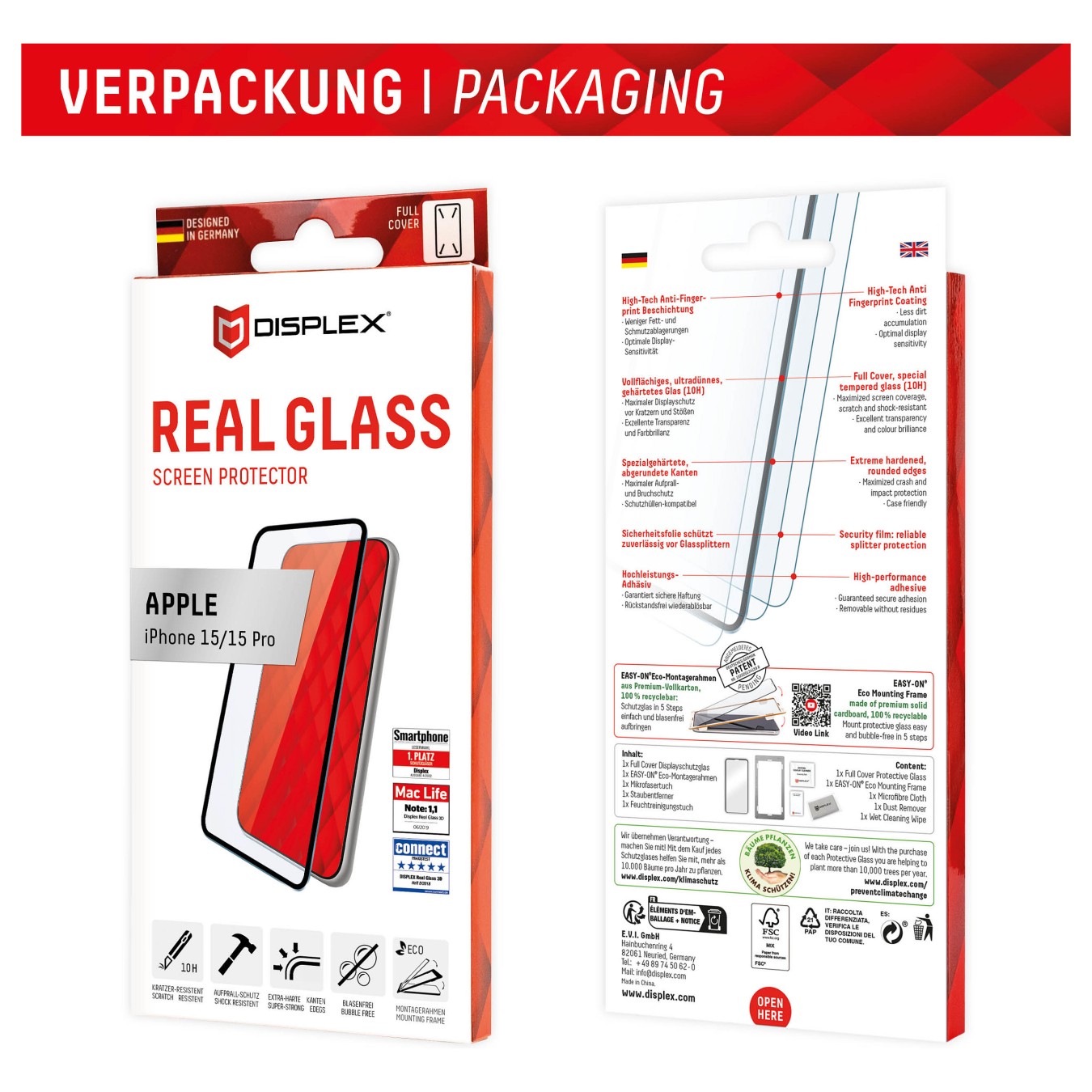 Buy Displex Full Cover Schutzglas für Iphone 15 15 Pro in Cyprus, Nicosia, Limassol, Larnaka, Pafos