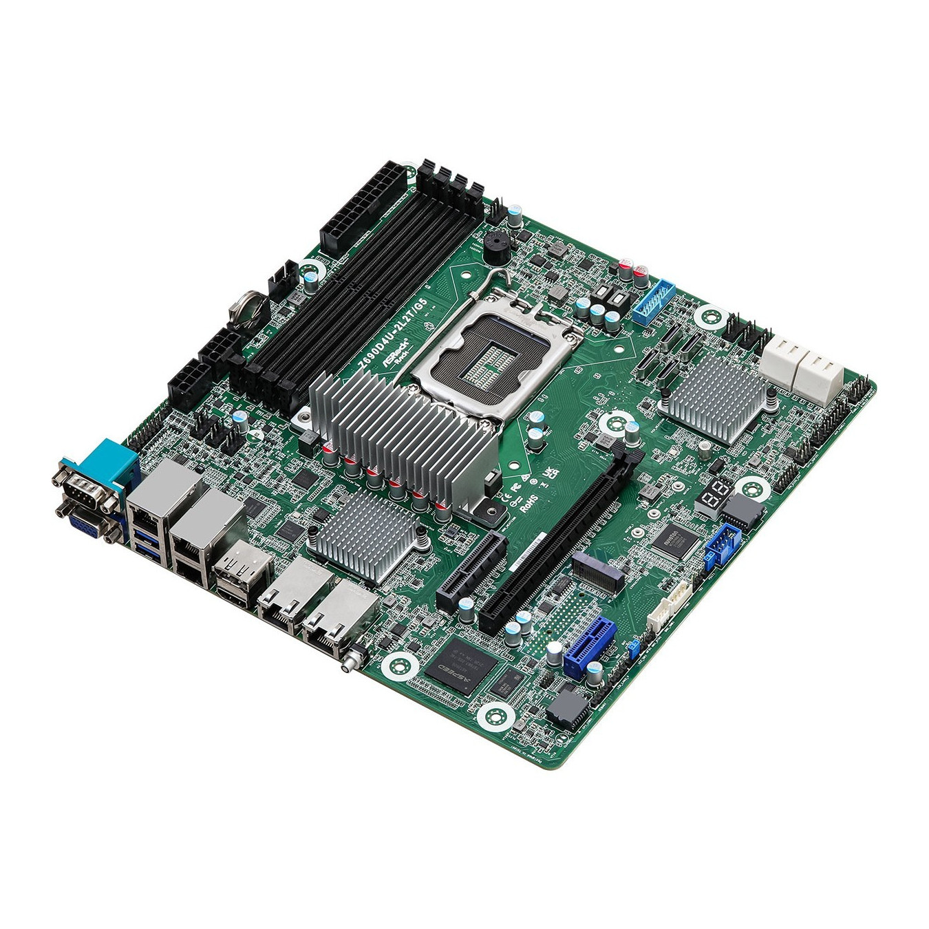 ASRock Z690D4U-2L2T/G5 - Micro-ATX LGA1700 Server Motherboard, Z690, DDR5, 4x DIMM, 8x SATA, Quad Intel LAN