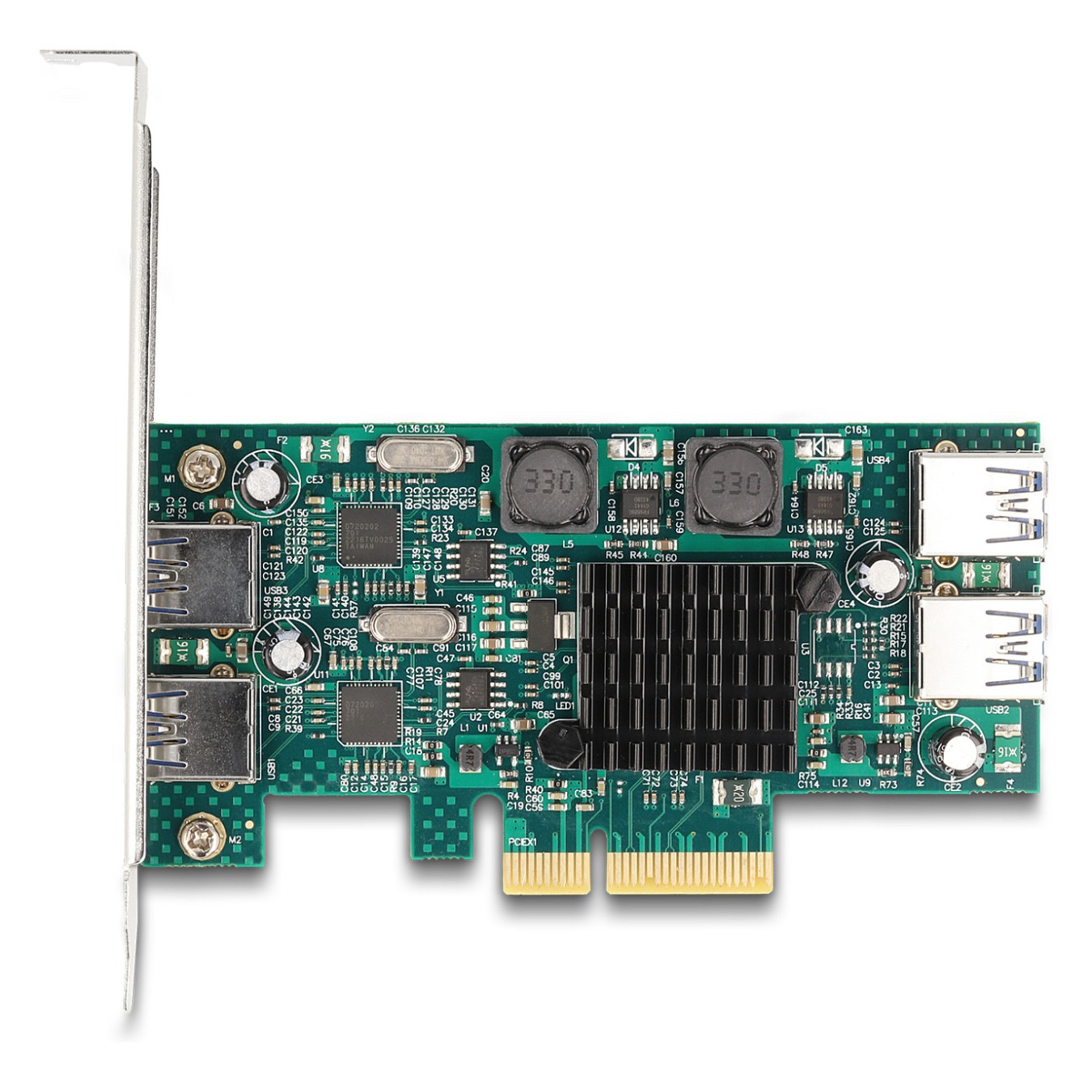 Buy PCI Express x4 Karte zu 2 x extern USB 5 Gbps Typ-A + 2 x intern USB 5 Gbps Typ-A Dual Channel - Low Profile Formfaktor in C