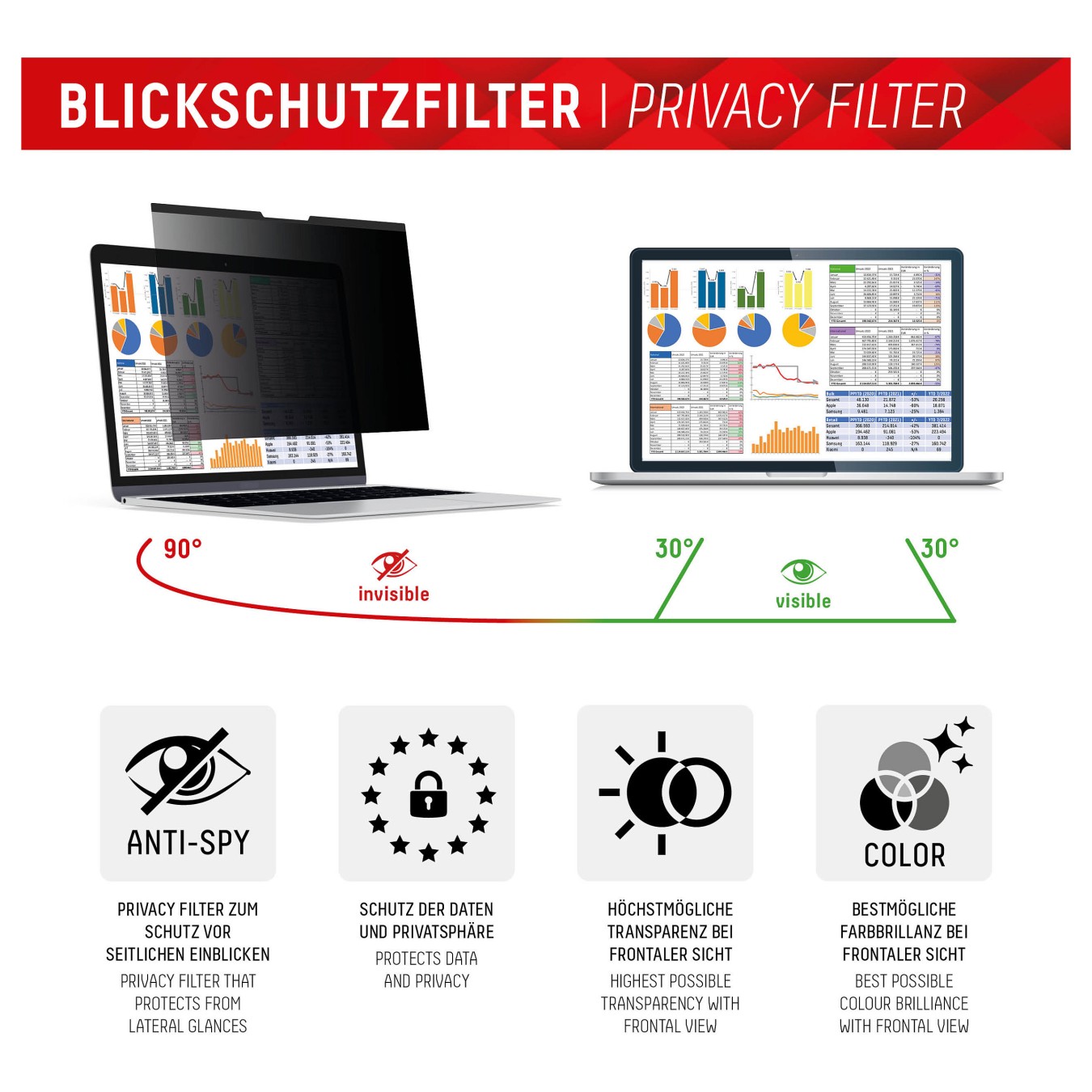 Buy DISPLEX PRIVACY SAFE Magnetischer 2-Wege Blickschutzfilter für Laptop Notebook 13.3'' (16:9) in Cyprus, Nicosia, Limassol, L
