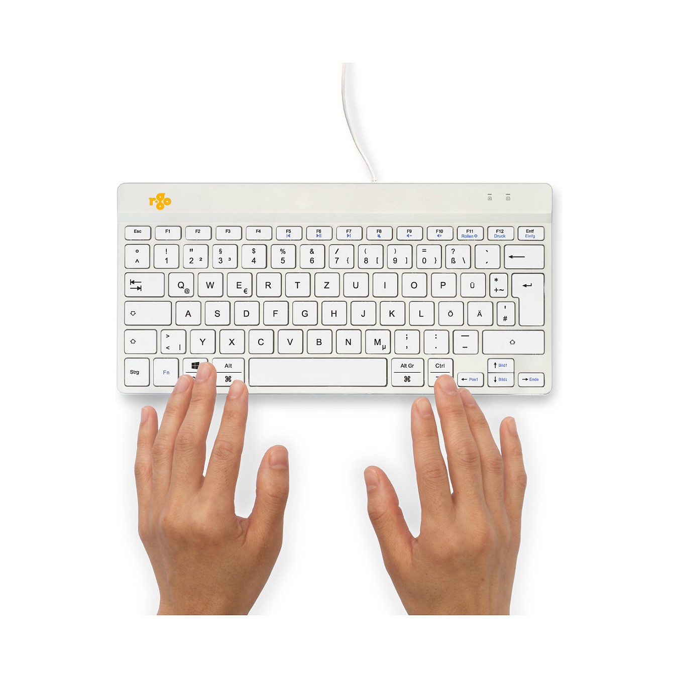 Buy R-Go Compact Break ergonomische Tastatur QWERTZ (DE), verkabelt, weiß in Cyprus, Nicosia, Limassol, Larnaka, Pafos