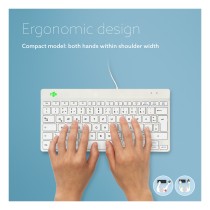 Buy R-Go Compact Break ergonomische Tastatur QWERTZ (DE), verkabelt, weiß in Cyprus, Nicosia, Limassol, Larnaka, Pafos