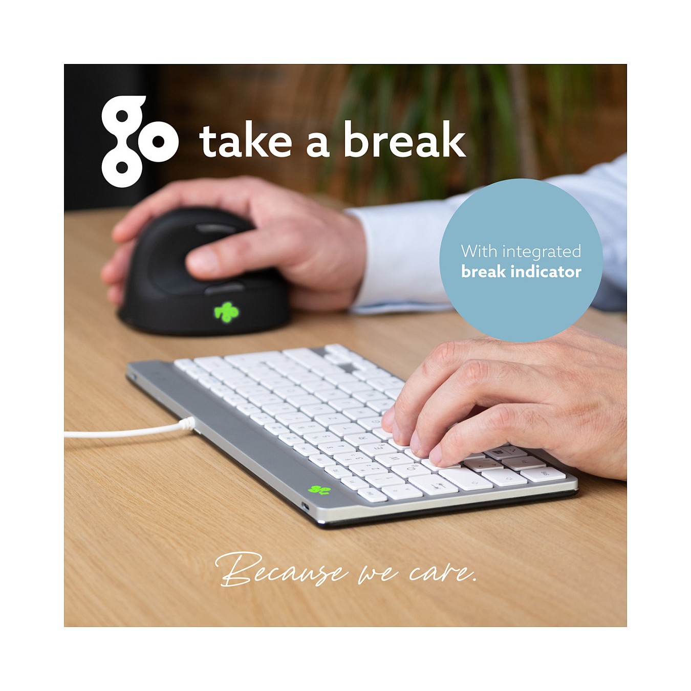 Buy R-Go Compact Break ergonomische Tastatur QWERTZ (DE), verkabelt, weiß in Cyprus, Nicosia, Limassol, Larnaka, Pafos