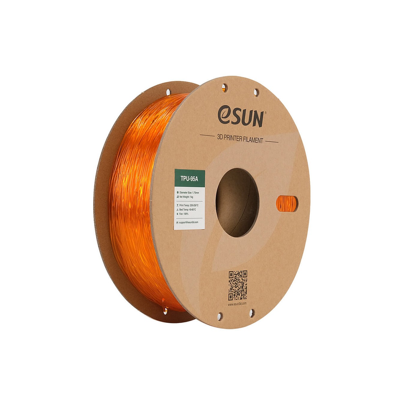 Buy ETPU-95A 1.75mm TRANSPARENT ORANGE 1kg in Cyprus, Nicosia, Limassol, Larnaka, Pafos