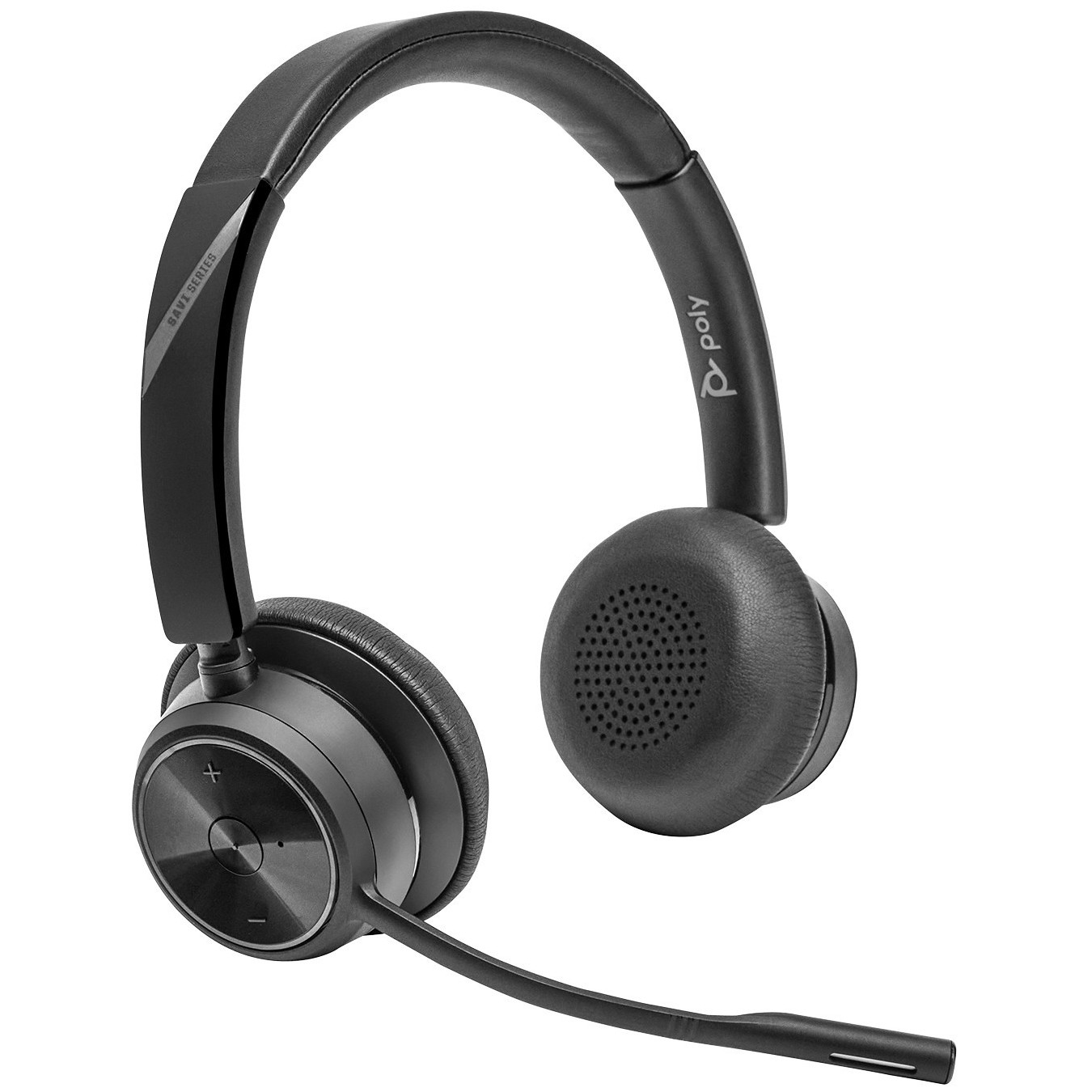 Poly Savi 7420 DECT Wireless Headset - Savi 7420 - Black, Binaural Headband, Bluetooth 5.2, 13h Talk Time