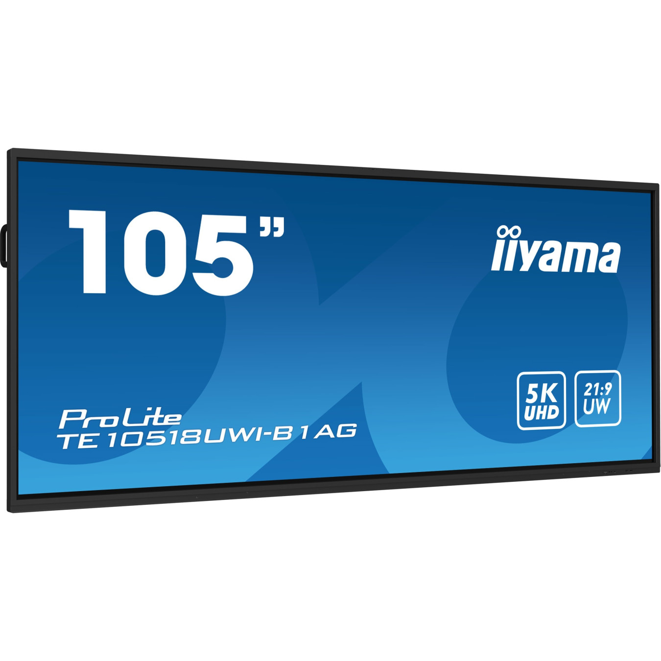 iiyama TE10518UWI-B1AG - 105-inch 21:9 5K UHD Interactive Touch LED VA, Android 8GB/64GB, Wi-Fi, USB-C PD 100W, Black