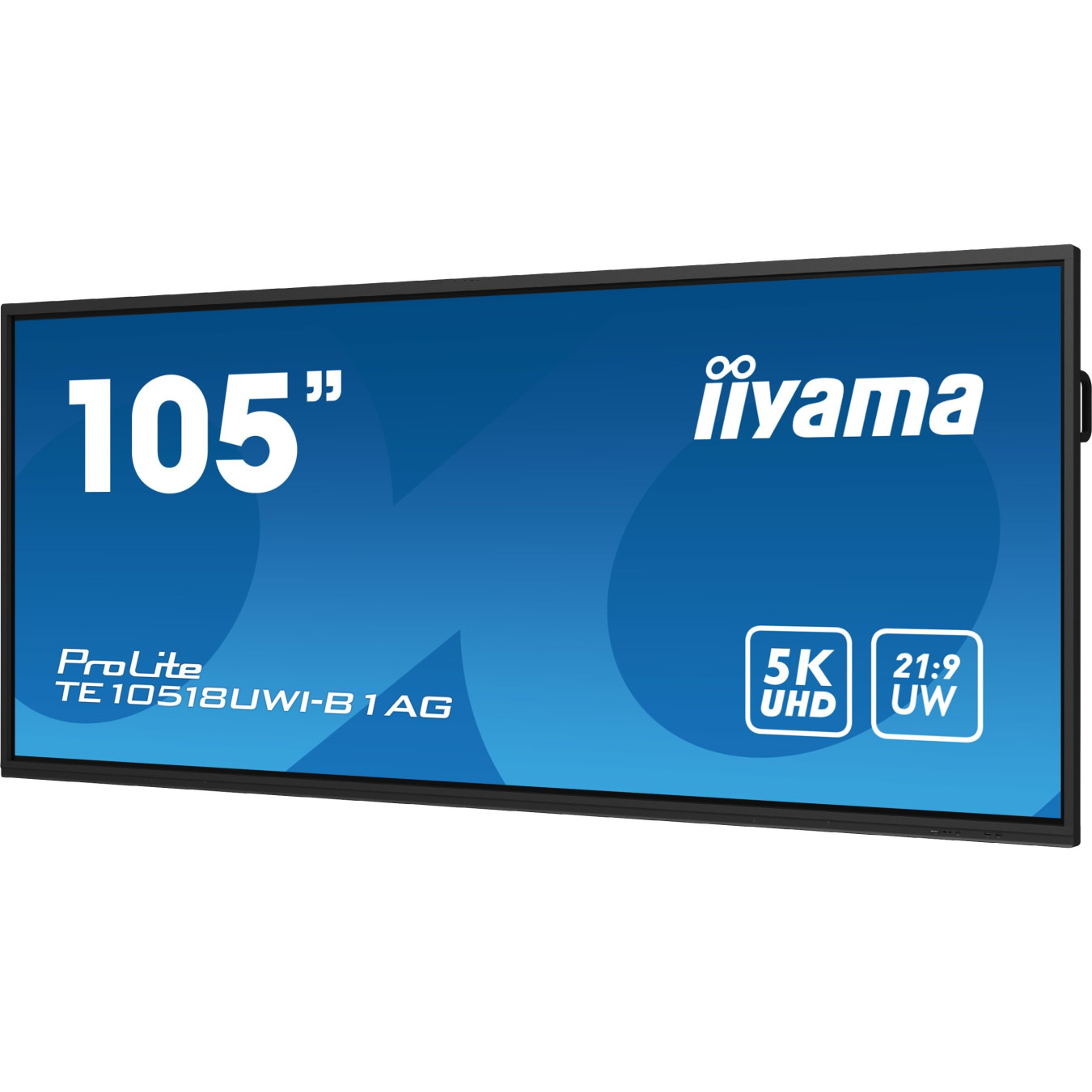 iiyama TE10518UWI-B1AG - 105-inch 21:9 5K UHD Interactive Touch LED VA, Android 8GB/64GB, Wi-Fi, USB-C PD 100W, Black