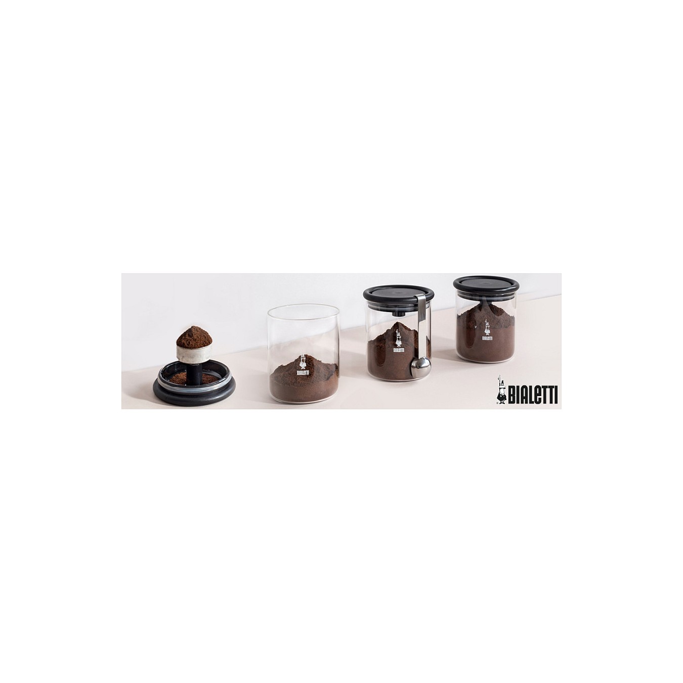 Buy Bialetti Kaffee-Aromabehälter aus Glas - für 250g Kaffee - Deckel mit Standvorrichtung - inkl. Löffel in Cyprus, Nicosia, Li