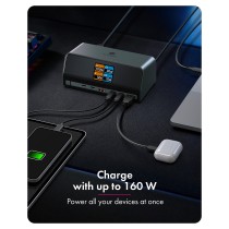 Buy 11-in-1 DockingStation mit Power Delivery Lade-Ports und großem LCD-Display, mit 160 W GaN Lade-Adapter in Cyprus, Nicosia, 