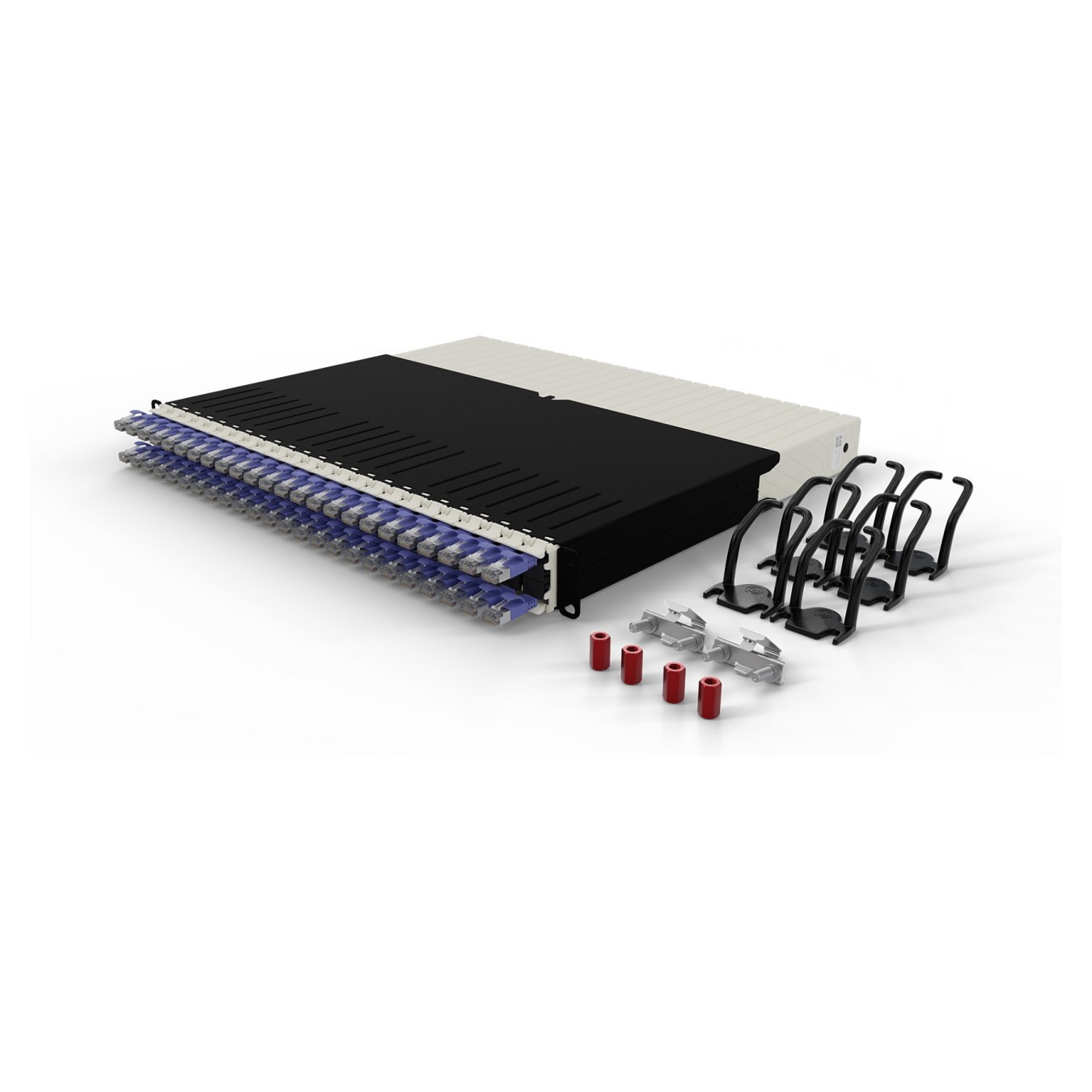 Buy Patchbox patchbox.one Kabeleinzugssystem 8RU STP (0.8 m) mit 24 Kassetten. Patchkabel Cat. 6a. U FTP. PoE. Kabel violett in 