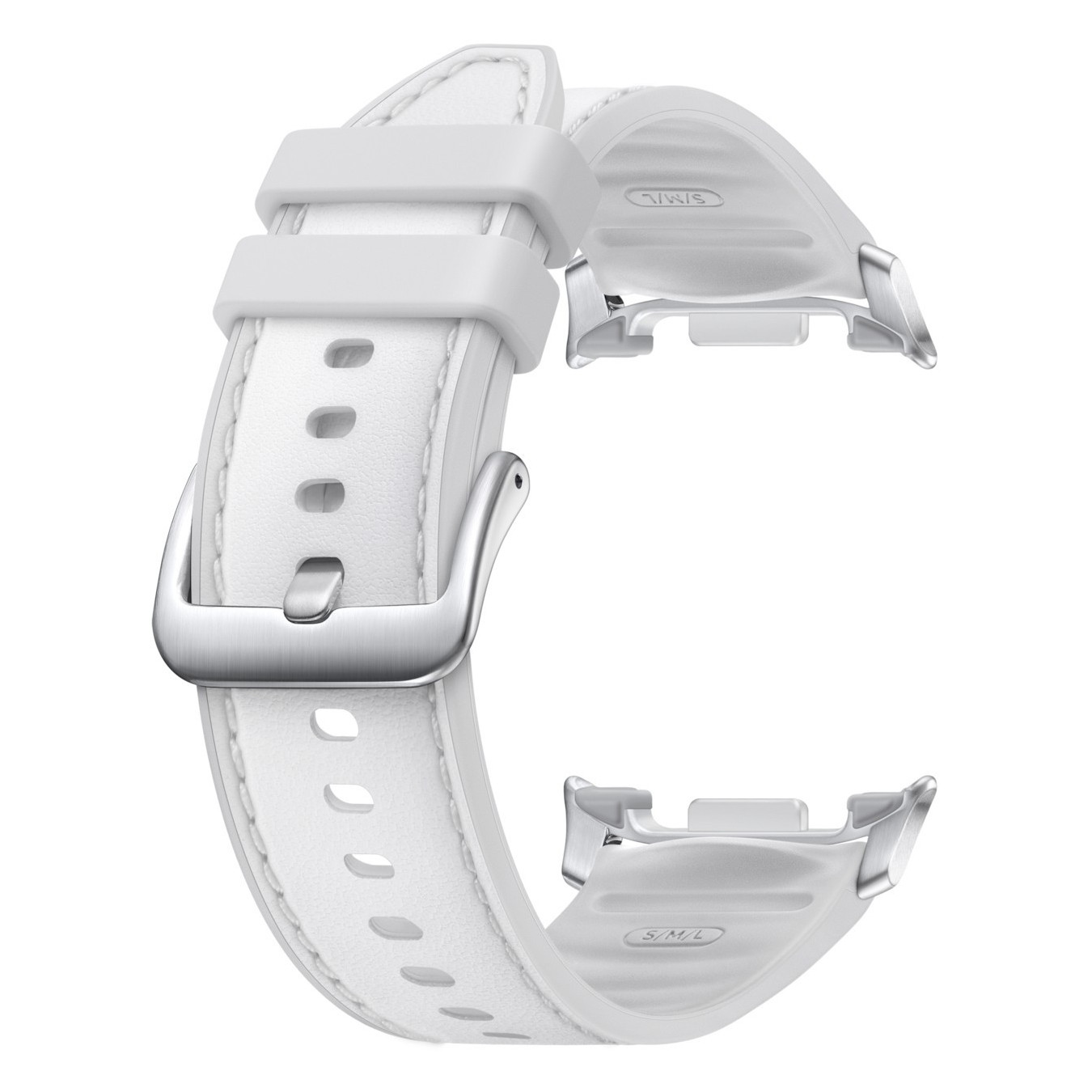 Samsung Hybrid Faux Leather Watch Band - White - for Galaxy Watch8 & Watch8 Classic - S/M & M/L