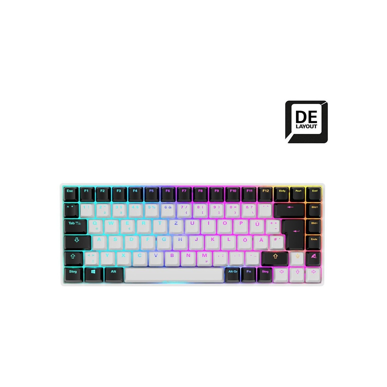 Sharkoon SKILLER SGK50 S3 - White 75% Mechanical Keyboard, Gateron Yellow, RGB LED, USB-C — Buy in Cyprus with Fast Delivery