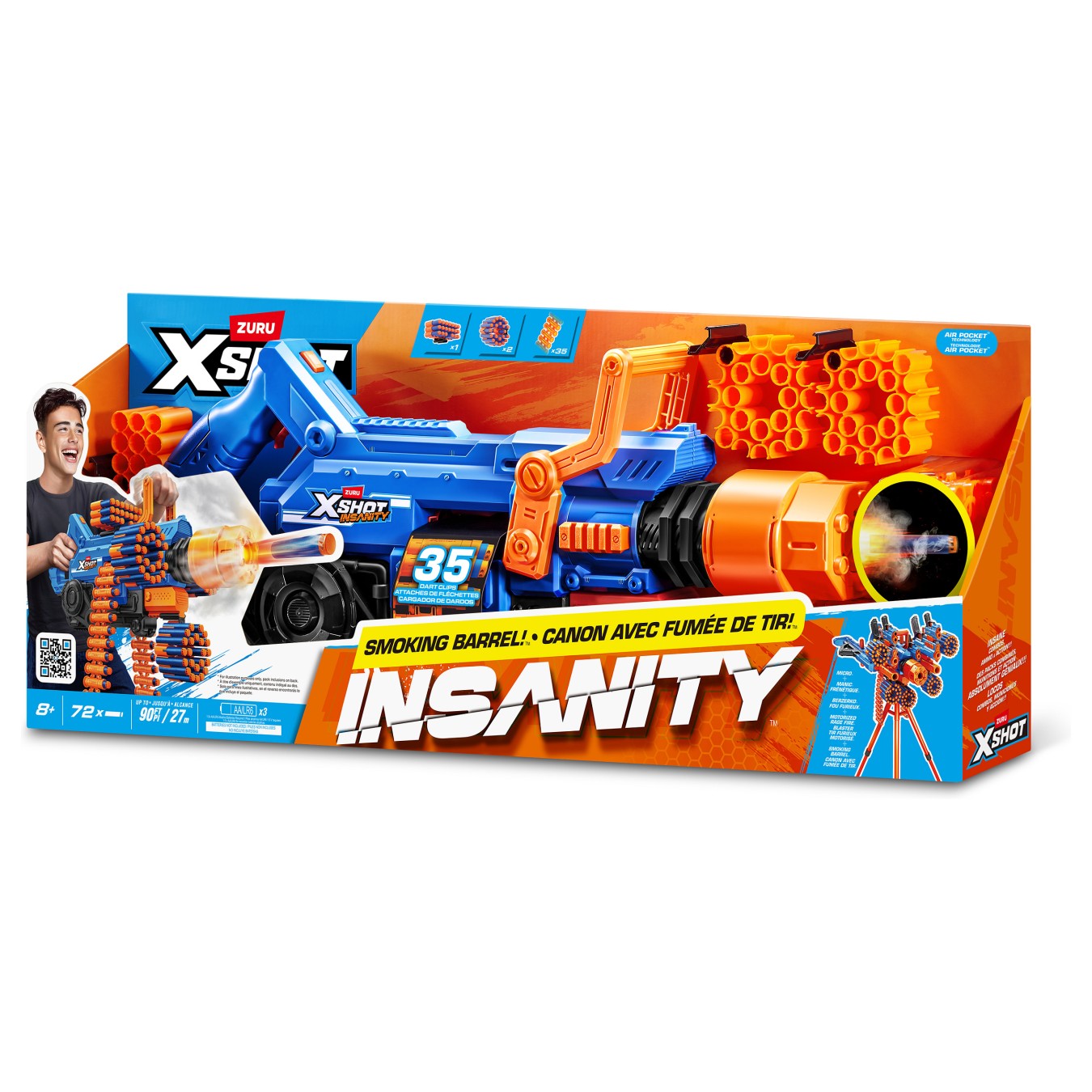 Buy ZURU XSHOT Insanity - Blaster Smoke N Barrel (inkl. 72 Darts) in Cyprus, Nicosia, Limassol, Larnaka, Pafos