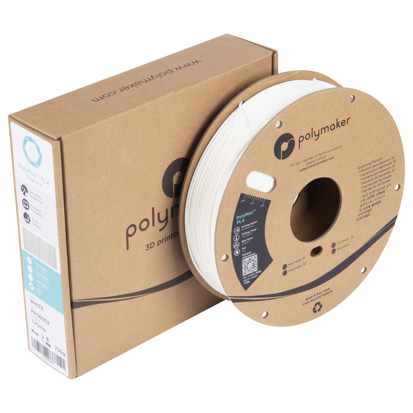 Buy TOUGH PLA 1,75mm WHITE 0,75kg in Cyprus, Nicosia, Limassol, Larnaka, Pafos