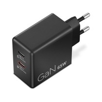 Buy N Lenovo Dual USB-C 65W GaN Charger Black EU in Cyprus, Nicosia, Limassol, Larnaka, Pafos