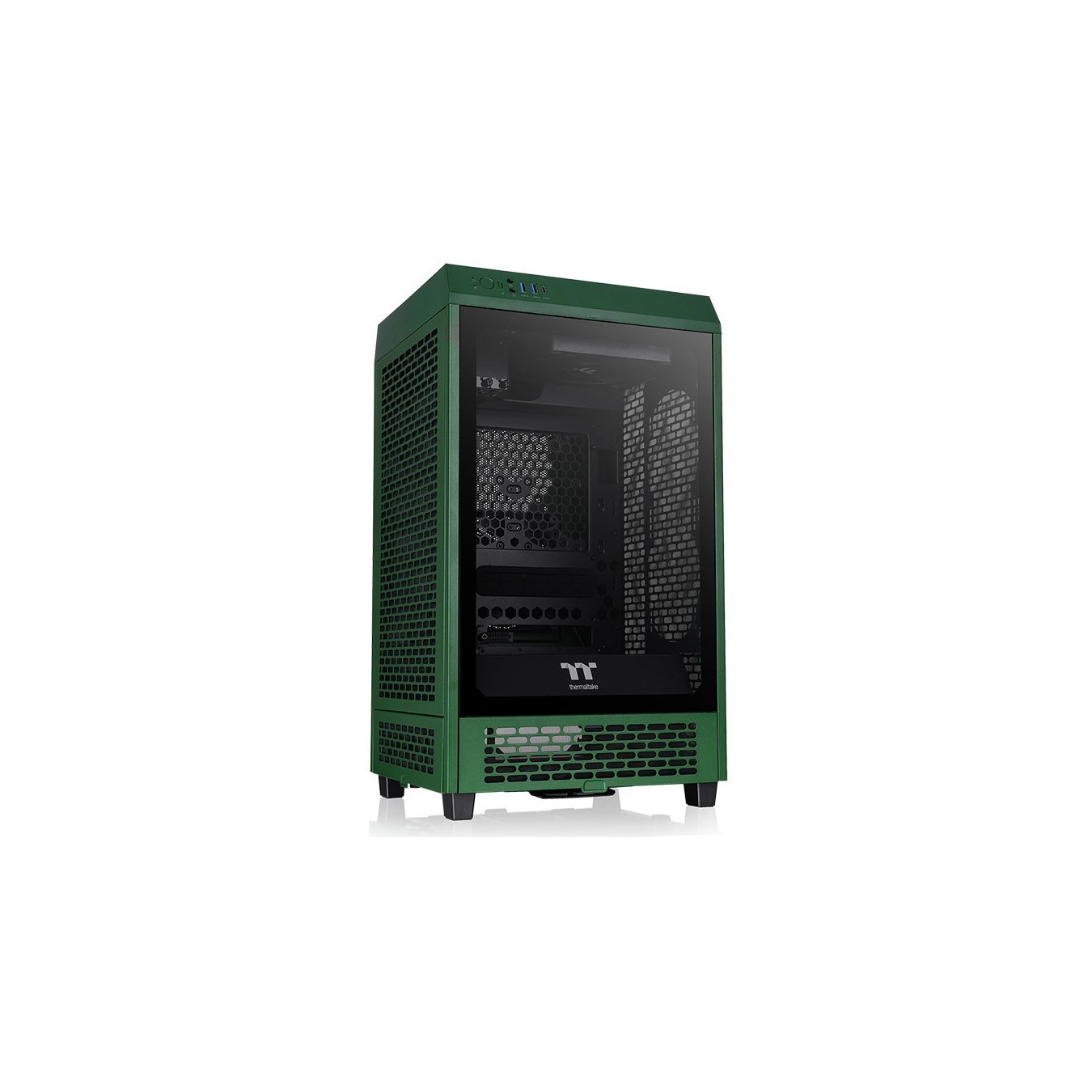 Thermaltake Tower 200 TG - Mini-ITX Mini Tower Case, Dark Green, 380mm GPU, 200mm CPU Cooler