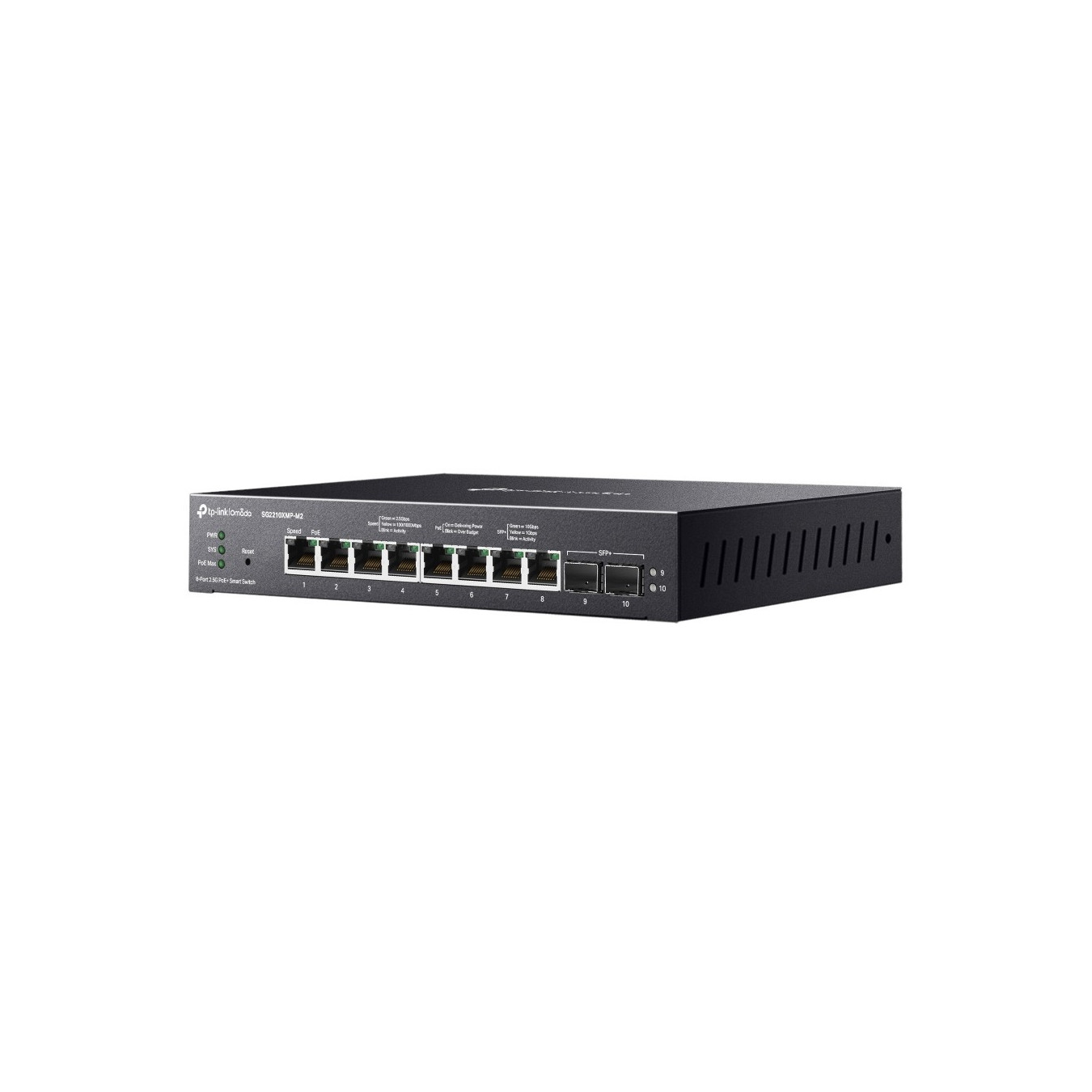 TP-Link Omada SG2210XMP-M2 - 8x 2.5G PoE+ & 2x 10G SFP+, 160W PoE Budget, Managed L2, Black — Buy in Cyprus with Fast Delivery